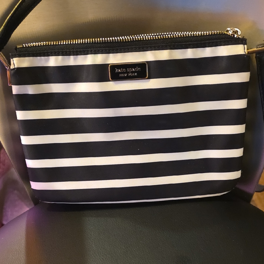 Kate Spade Black and White Striped Bag